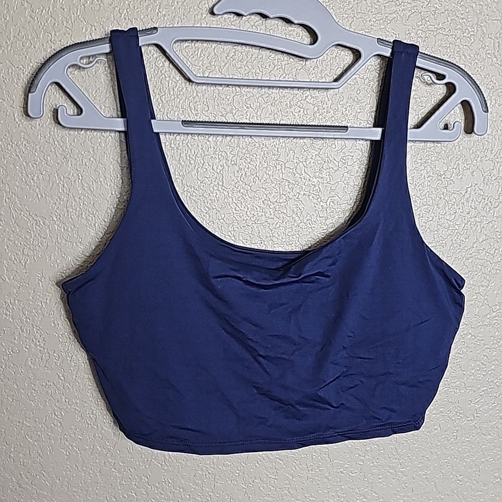 Becca Medium Blue Scoop Bikini top‎
